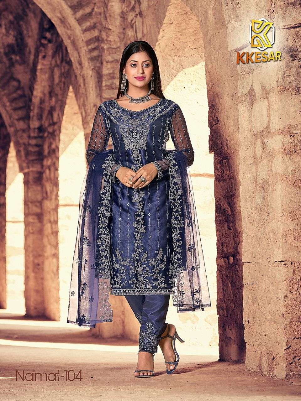 NAIMAT BY NAIMAT FASHION 101 TO 106 SERIES BEAUTIFUL PAKISTANI SUITS STYLISH COLORFUL FANCY CASUAL WEAR & ETHNIC WEAR NET EMBROIDERED DRESSES AT WHOLESALE PRICE